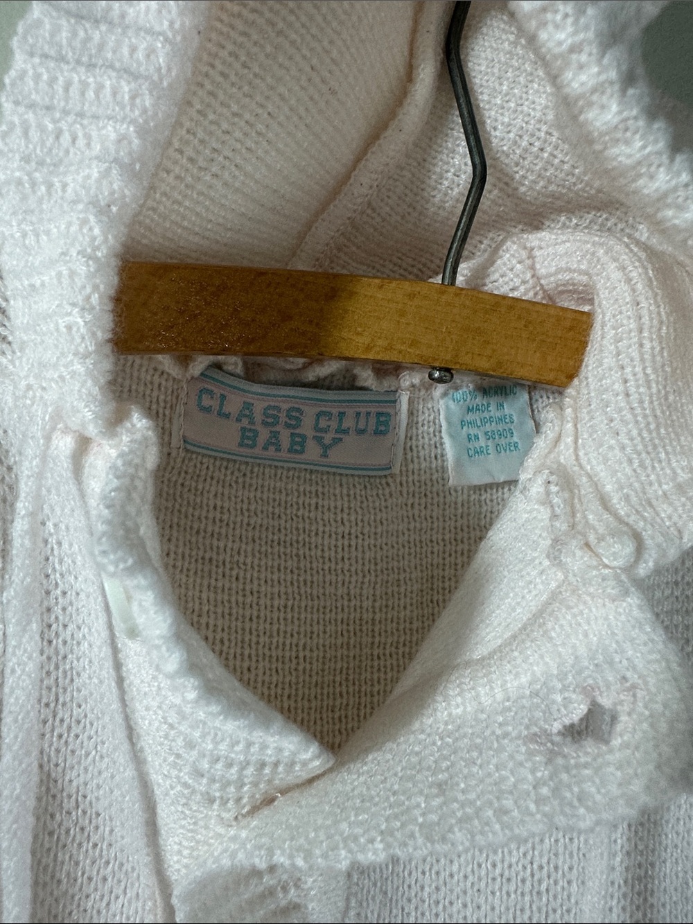 Vintage Class Club Baby Pink Knit Sweater Hooded Sack for Infants - Picture 3 of 4